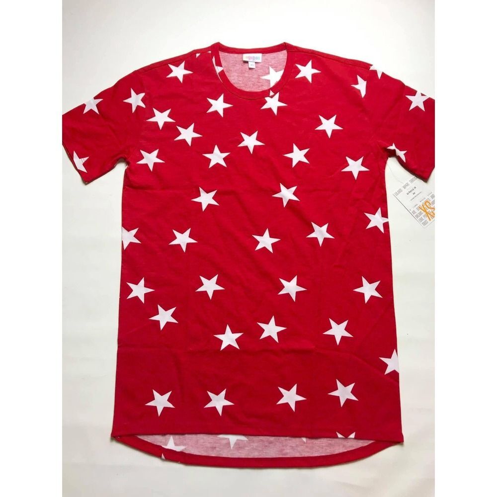 LuLaRoe M Patrick T Red White Stars Patriotic Unisex Tee Shirt USA